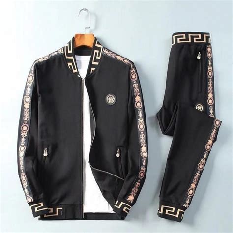 black and gold versace tracksuit|versace tracksuit men's sale.